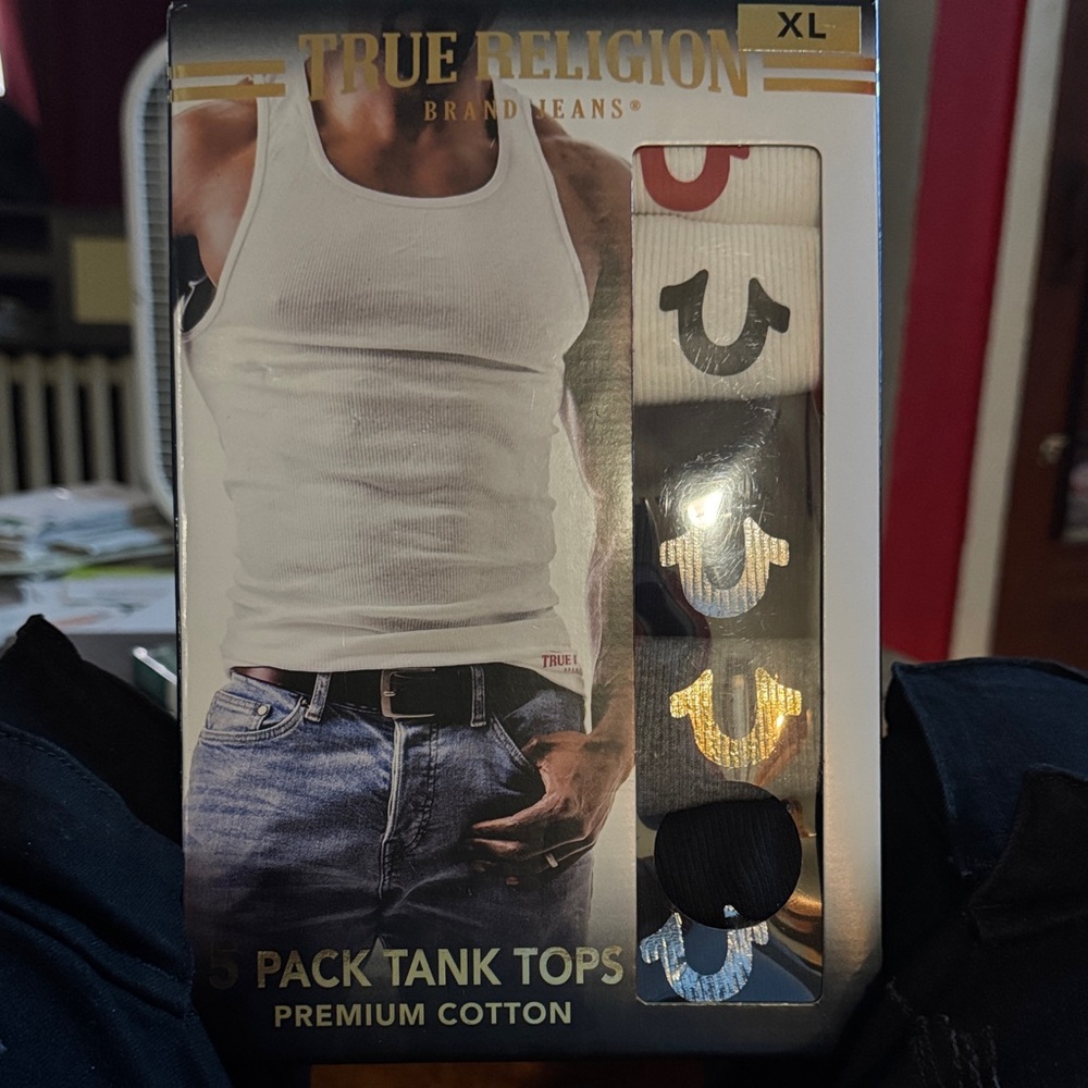 True Religion Men's Tank Tops - White, Black, Cream